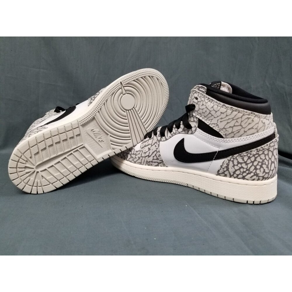 Jordan 1 Retro High OG White Cement (GS) White Size 4.5Y NEW NO BOX! - Picture 2 of 11